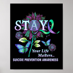 Affiche Sensibilisation à la prévention du suicide Restez 