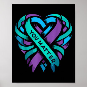 Affiche Sensibilisation à la prévention du suicide Teal Pu