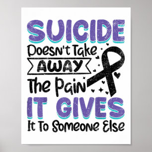 Affiche Sensibilisation à la prévention du suicide Turquoi