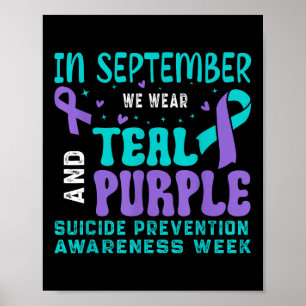 Affiche Sensibilisation à la prévention du suicide Turquoi