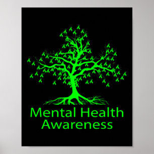 Affiche Sensibilisation à la santé mentale Arbre vert Sant