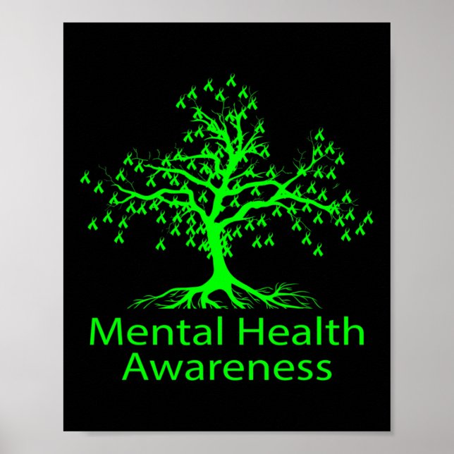 Affiche Sensibilisation à la santé mentale Arbre vert Sant (Devant)