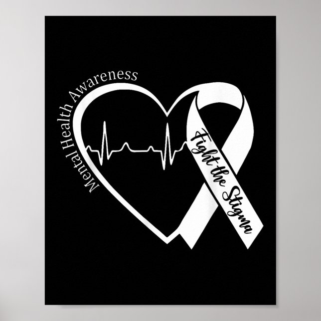 Affiche Sensibilisation à la santé mentale Lutte cardiaque (Devant)