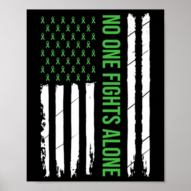 Affiche Sensibilisation à la santé mentale Ribbon vert (Devant)