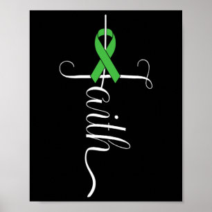 Affiche Sensibilisation à la santé mentale Ribbon vert 1