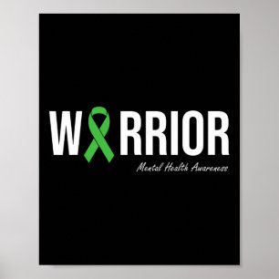 Affiche Sensibilisation à la santé mentale Ribbon vert 2