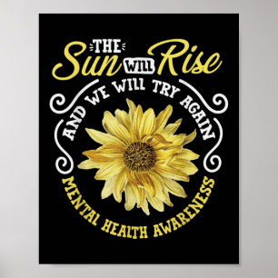 Affiche Sensibilisation à la santé mentale Sunflower Natur