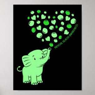 Affiche Sensibilisation à la santé mentale Un éléphant Coe