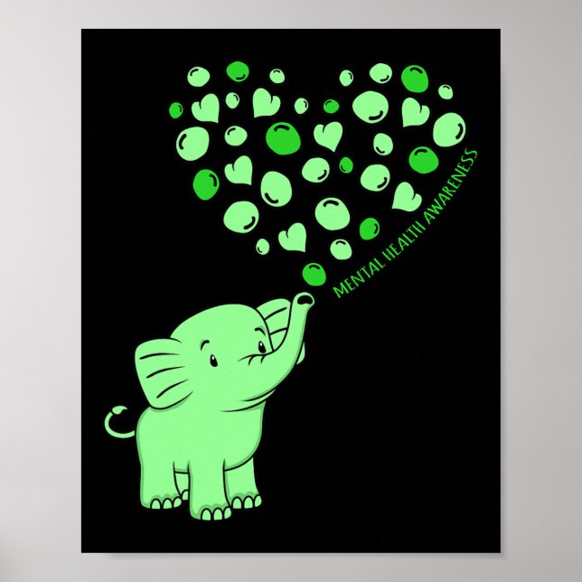 Affiche Sensibilisation à la santé mentale Un éléphant Coe (Devant)