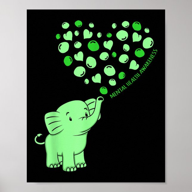 Affiche Sensibilisation à la santé mentale Un éléphant Coe (Devant)