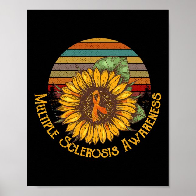 Affiche Sensibilisation à la sclérose en plaques tournesol (Devant)