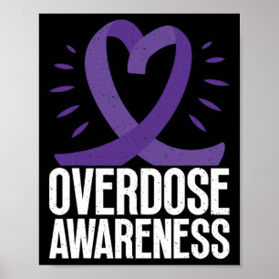Affiche Sensibilisation À La Surdose Dans Le Ruban Violet