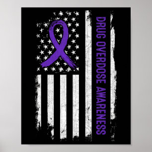 Affiche Sensibilisation à la surdose de drogue Drapeau amé