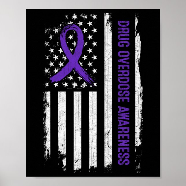 Affiche Sensibilisation à la surdose de drogue Drapeau amé (Devant)