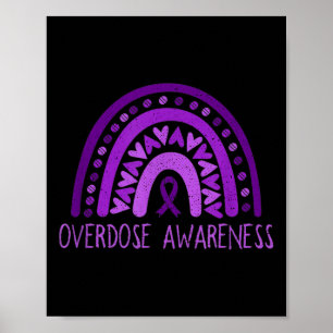 Affiche Sensibilisation À La Surdose Ruban Violet Arc-En-C