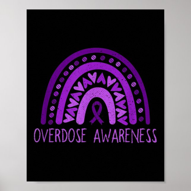 Affiche Sensibilisation À La Surdose Ruban Violet Arc-En-C (Devant)