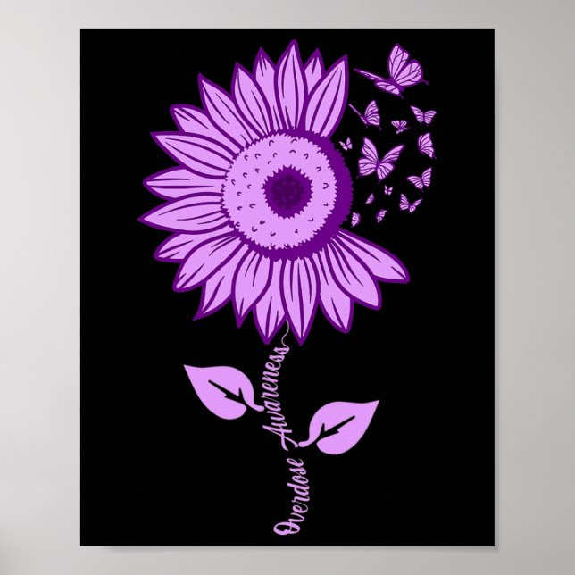 Affiche Sensibilisation à la surdose Ruban Violet Toxicoma (Devant)