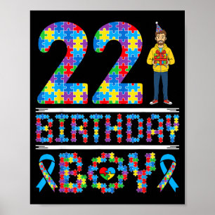 Affiche Sensibilisation à l'autisme 22e anniversaire garço