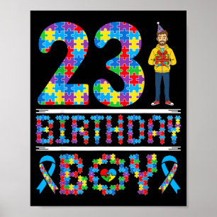Affiche Sensibilisation à l'autisme 23e anniversaire garço