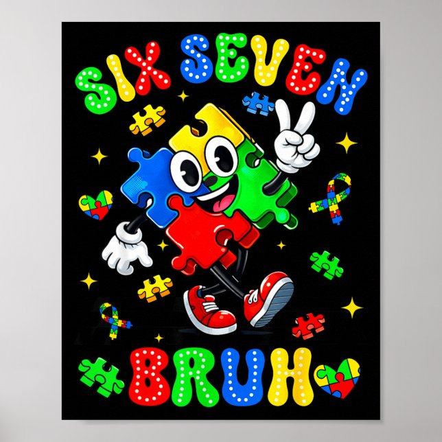 Affiche Sensibilisation à l'autisme 67 six sept bruh puzzl (Devant)