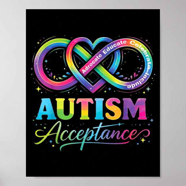 Affiche Sensibilisation à l'autisme Acceptation de l'éduca (Devant)