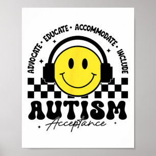 Affiche Sensibilisation à l'autisme Acceptation Enseigneme