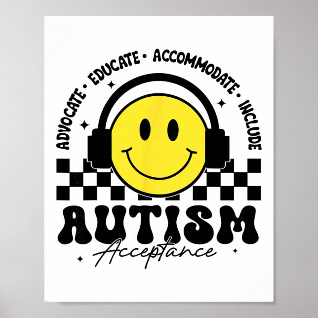 Affiche Sensibilisation à l'autisme Acceptation Enseigneme (Devant)