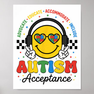 Affiche Sensibilisation à l'autisme Acceptation Enseigneme