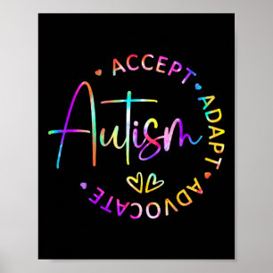 Affiche Sensibilisation à l'autisme Accepter Adapter Défen