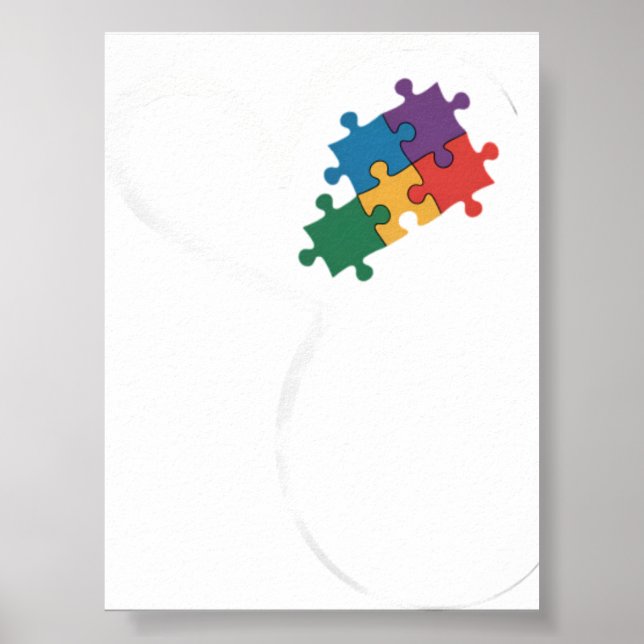Affiche Sensibilisation à l'autisme Amour Puzzle (Devant)