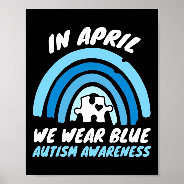Affiche Sensibilisation à l'autisme Bleu Avril Amour Souti (Devant)