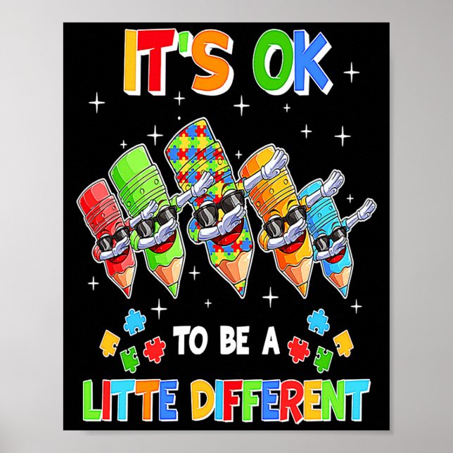 Affiche Sensibilisation à l'autisme Dabbingcrayon C'est Ok (Devant)