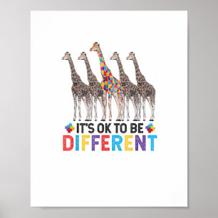 Affiche Sensibilisation à l'autisme Girafe Animal Mignon C
