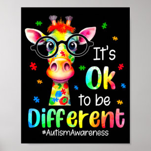 Affiche Sensibilisation à l'autisme Girafe Mignon Animal C