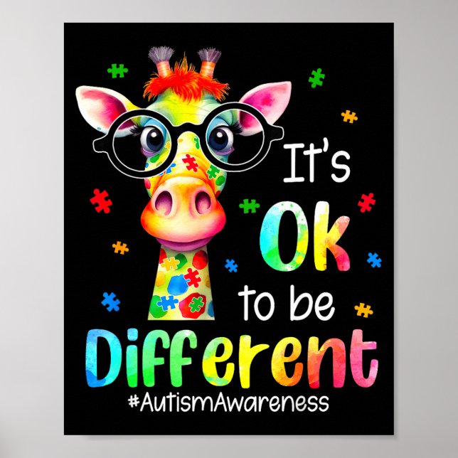 Affiche Sensibilisation à l'autisme Girafe Mignon Animal C (Devant)