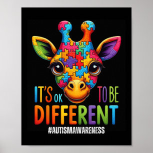 Affiche Sensibilisation à l'autisme Girafe mignon Animal C