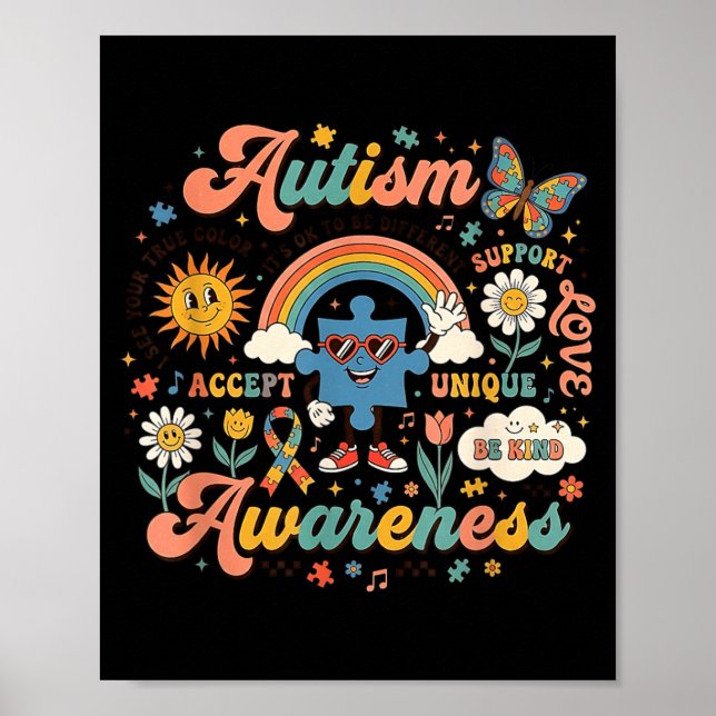 Affiche Sensibilisation à l'autisme Il est ok d'être diffé (Devant)