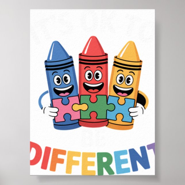 Affiche Sensibilisation à l'autisme Il est ok d'être diffé (Devant)