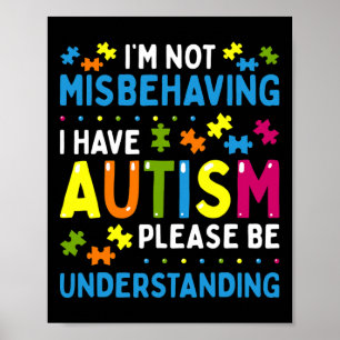 Affiche Sensibilisation à l'autisme Je ne me comporte pas