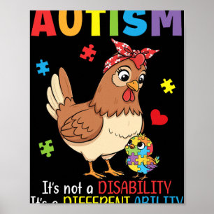 Affiche Sensibilisation à l'autisme Mère Poulet Capacité d