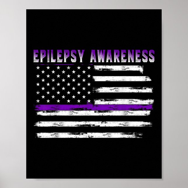 Affiche Sensibilisation à l'épilepsie Drapeau américain Ep (Devant)