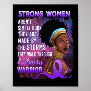 Affiche Sensibilisation à l'épilepsie Forte femme noire gu
