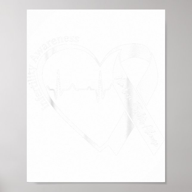Affiche Sensibilisation à l'infertilité Coeur Orange Ribbo (Devant)