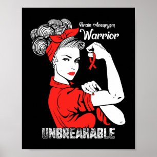 Affiche Sensibilisation à l'neurysme cérébral Femmes forte