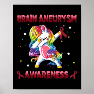 Affiche Sensibilisation à l'neurysme Unicorne Dabbing Burg