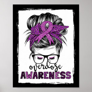Affiche Sensibilisation À L'Overdose Mignonne Bun Cheveux