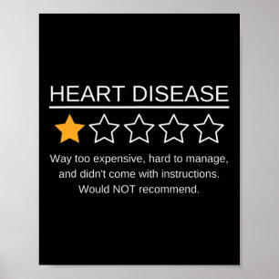 Affiche Sensibilisation amusante à la maladie cardiaque Un
