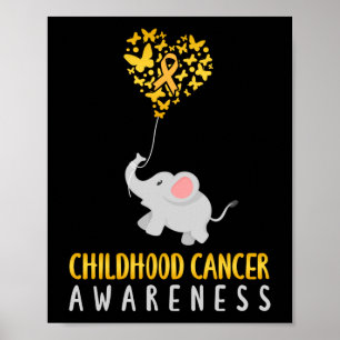 Affiche Sensibilisation au cancer de l'enfance Eléphant