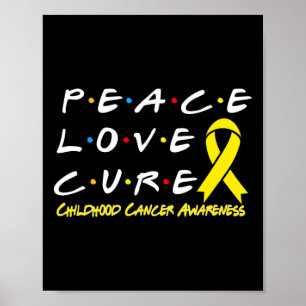 Affiche Sensibilisation au cancer de l'enfance Paix Amour