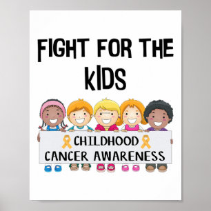 Affiche Sensibilisation au cancer de l'enfant Combat adora